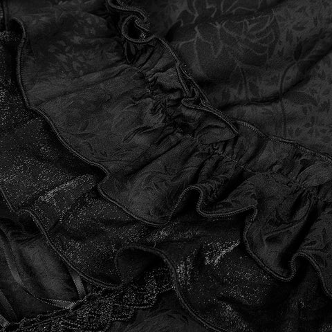 Embossed Fabric Gothic T-shirt Gorgeous Elastic Top