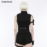 Handsome Punk Vest With Removable Bag