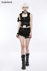 Handsome Punk Vest With Removable Bag