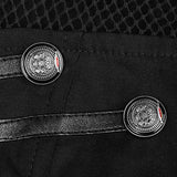 Elastic Military Punk Shirt With Hollow Out Wed Design