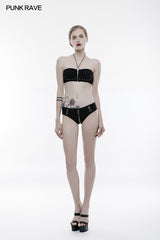 Personality Swimwear Punk Accessories Stretch Swimsuit Bottom