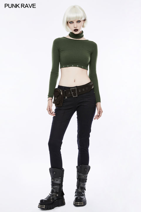 Personality Punk Accessory Removable Belt With Vertical Bag