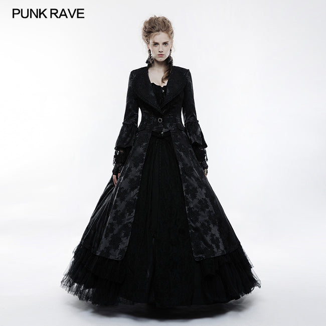 Gorgeous Jacquard Fabric Gothic Coat For Women