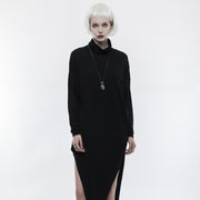 Asymmetric Batwing Sleeve Punk T-shirt For Women