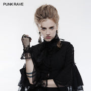 Elegant Gothic Accessory Lace Gloves With Cuff Split Design