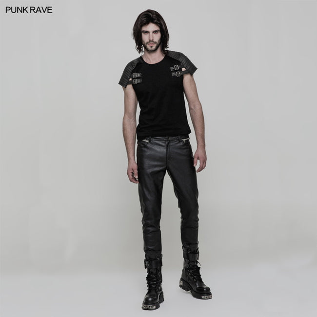 Adjustable Armor Style Punk T-shirt For Men