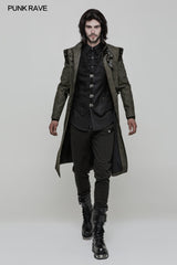 Uniform Long Sleeve Gothic Shirt With Pleated Decoration