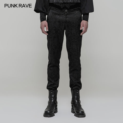Retro Jacquard Gothic Pants High Waist Trousers