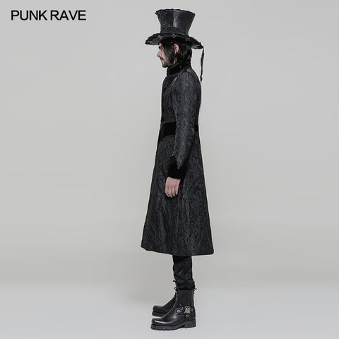 Victoria Gorgeous Long Gothic Coat Stereo Jacquard Men Jacket