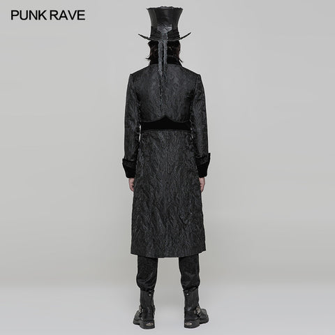 Victoria Gorgeous Long Gothic Coat Stereo Jacquard Men Jacket