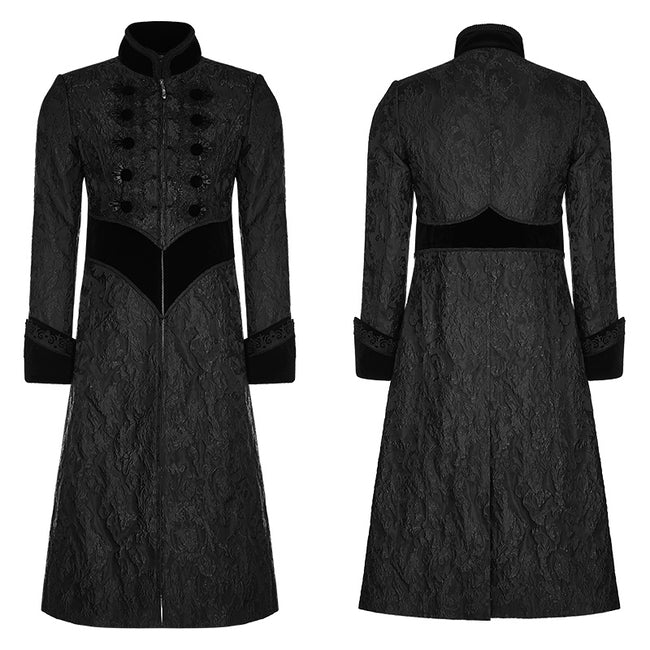 Victoria Gorgeous Long Gothic Coat Stereo Jacquard Men Jacket