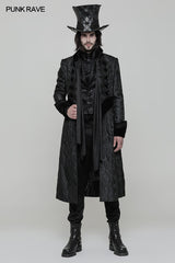 Victoria Gorgeous Long Gothic Coat Stereo Jacquard Men Jacket