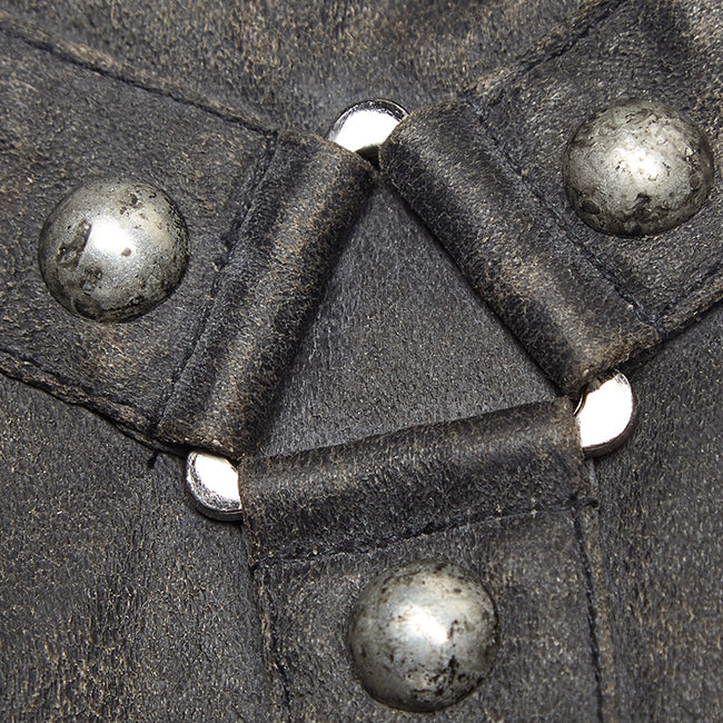 Super Cool Steampunk Leather Gloves Men Punk Accessory, Gray / M.L