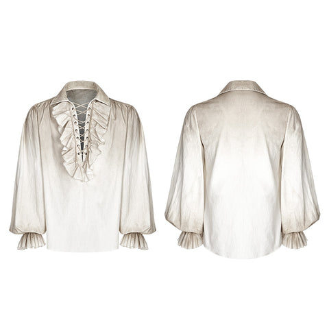 Vintage Long Sleeve Imation Linen Punk Shirt For Men