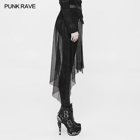Women Perspective Mesh Leather Waist Belt Personality Punk Accessories