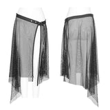 Women Perspective Mesh Leather Waist Belt Personality Punk Accessories