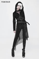 Women Perspective Mesh Leather Waist Belt Personality Punk Accessories