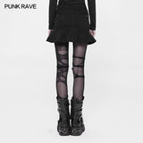 Irregular Elastic Lotus Leaf Hem Short Punk Skirt For Women