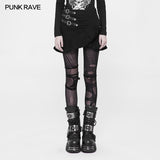 Irregular Elastic Lotus Leaf Hem Short Punk Skirt For Women
