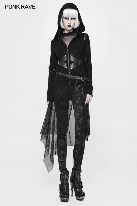 Witch Short Hooded Cardigan Punk Sweater Coat