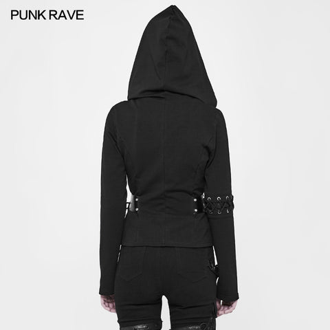 Witch Short Hooded Cardigan Punk Sweater Coat