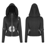 Witch Short Hooded Cardigan Punk Sweater Coat