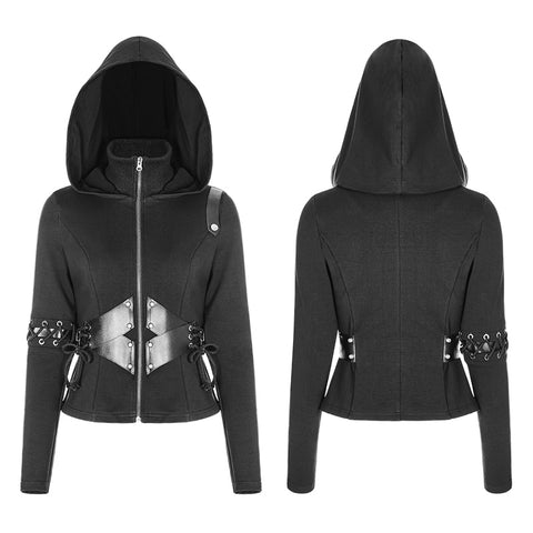 Witch Short Hooded Cardigan Punk Sweater Coat