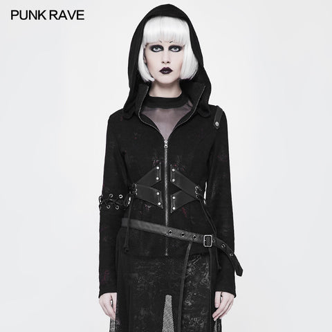 Witch Short Hooded Cardigan Punk Sweater Coat