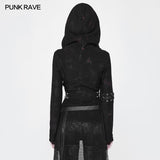 Witch Short Hooded Cardigan Punk Sweater Coat