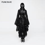 Stretch Jacquard Gothic Lolita Dress Flocking Printing Kimono With Lace