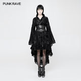 Stretch Jacquard Gothic Lolita Dress Flocking Printing Kimono With Lace