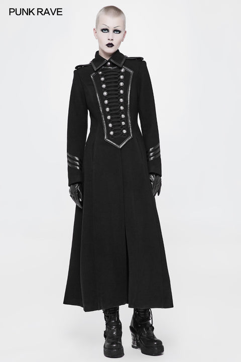 Exquisite Woolen Gothic Jacket Uniform Retro Trench Coat