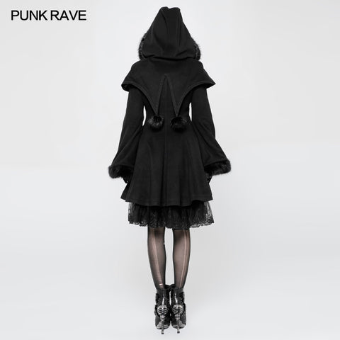 Lolita Woolen Medium-length Swallow Tail Gothic Coat