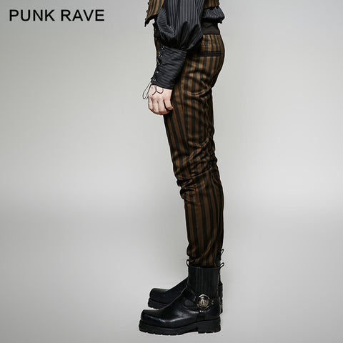 High Grade Suit Elegant Gothic Pants With Rugged Stripes
