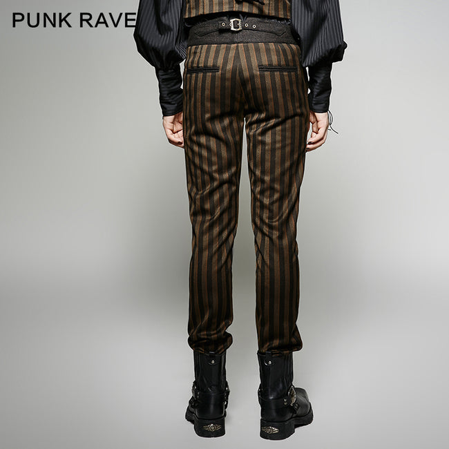 High Grade Suit Elegant Gothic Pants With Rugged Stripes