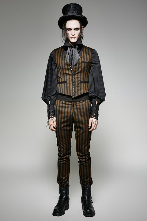 High Grade Suit Elegant Gothic Pants With Rugged Stripes