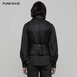 Steampunk Heavy Twilled Woven Breasted Waistcoat For Men