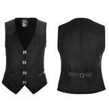 Steampunk Heavy Twilled Woven Breasted Waistcoat For Men