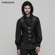 Steampunk Heavy Twilled Woven Breasted Waistcoat For Men
