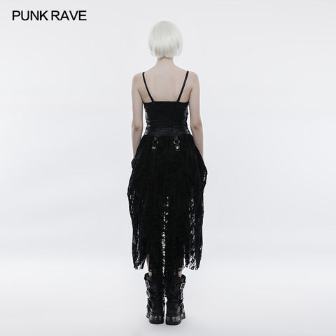 Steampunk Adjustable Four-Button Design Lace Dress For Women