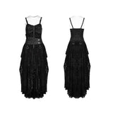 Steampunk Adjustable Four-Button Design Lace Dress For Women