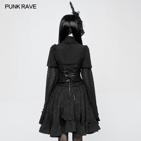 Kawaii Classic Lolita Trumpet Sleeve Gothic Shirt For Women
