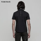 Personality Metal Buckle Design Punk Shirt For Men