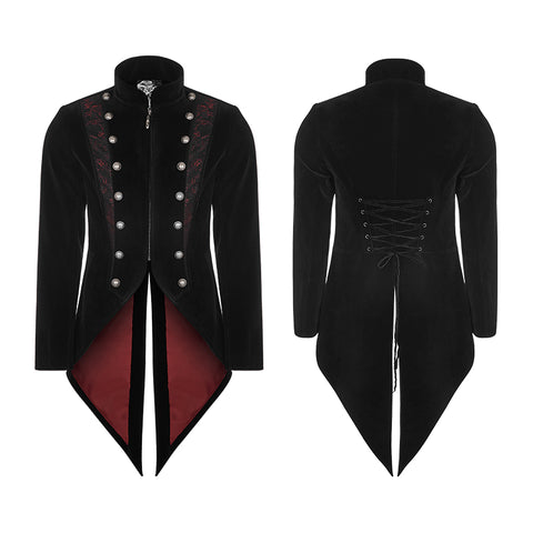 Gorgeous Tailcoat Velvet &amp; Jacquard Men's Gothic Dress Coat