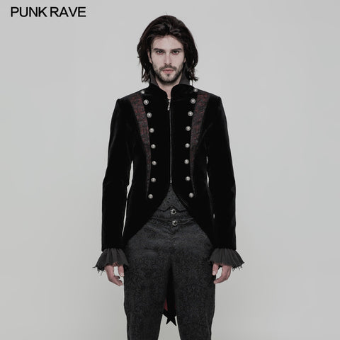 Gorgeous Tailcoat Velvet &amp; Jacquard Men's Gothic Dress Coat