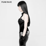 Gothic Gorgeous Velvet &amp; Lace Steel Boned Overbust Corset