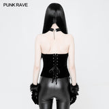 Gothic Gorgeous Velvet &amp; Lace Steel Boned Overbust Corset
