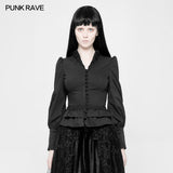 Gothic Cotton Woven Slim Fit Shirt For Women