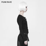 Punk Front Corn Wear Rope T-shirt For Women