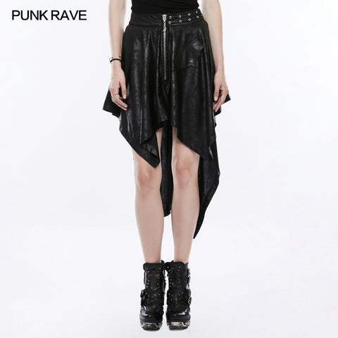 Asymmetric Layering Knitted Punk Skirt For Women